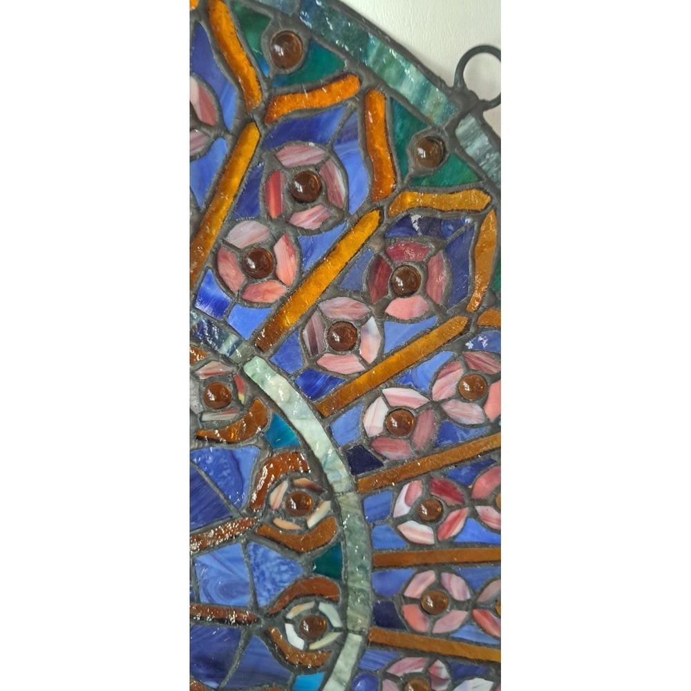 20" Tiffany Style Stained Glass Hanging Sun Catcher - Picture 5 of 12
